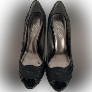 Charles by Charles David Leather peep toe pump